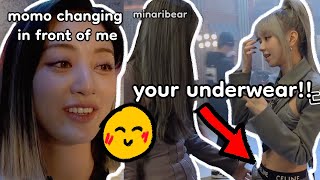 jihyo teases a *scandalous* momo (ft. dahyun disapproving chaeyoung’s fashion)