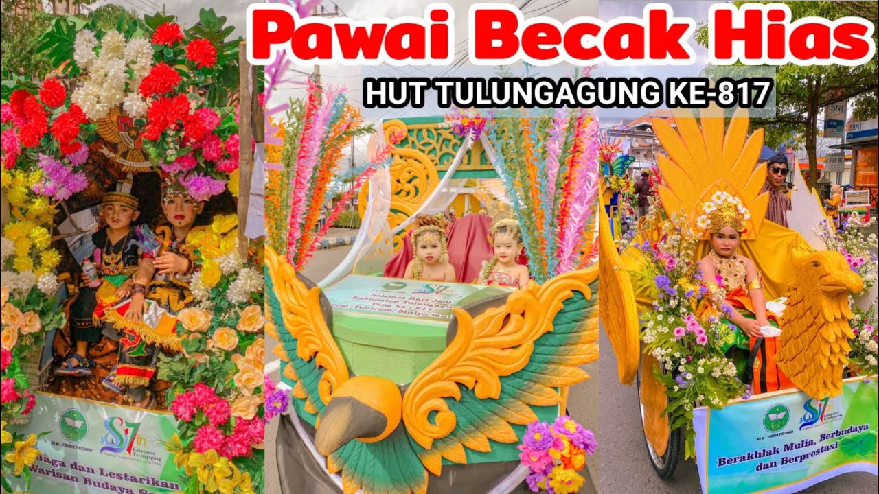 Pawai Becak Hias II HUT Tulungagung Ke-817 Kategori TK