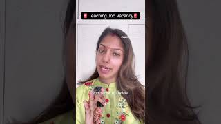 Teaching job vacancy