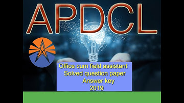 APDCL solved Question Paper 2019 Office cum Field Assistant Answer Key