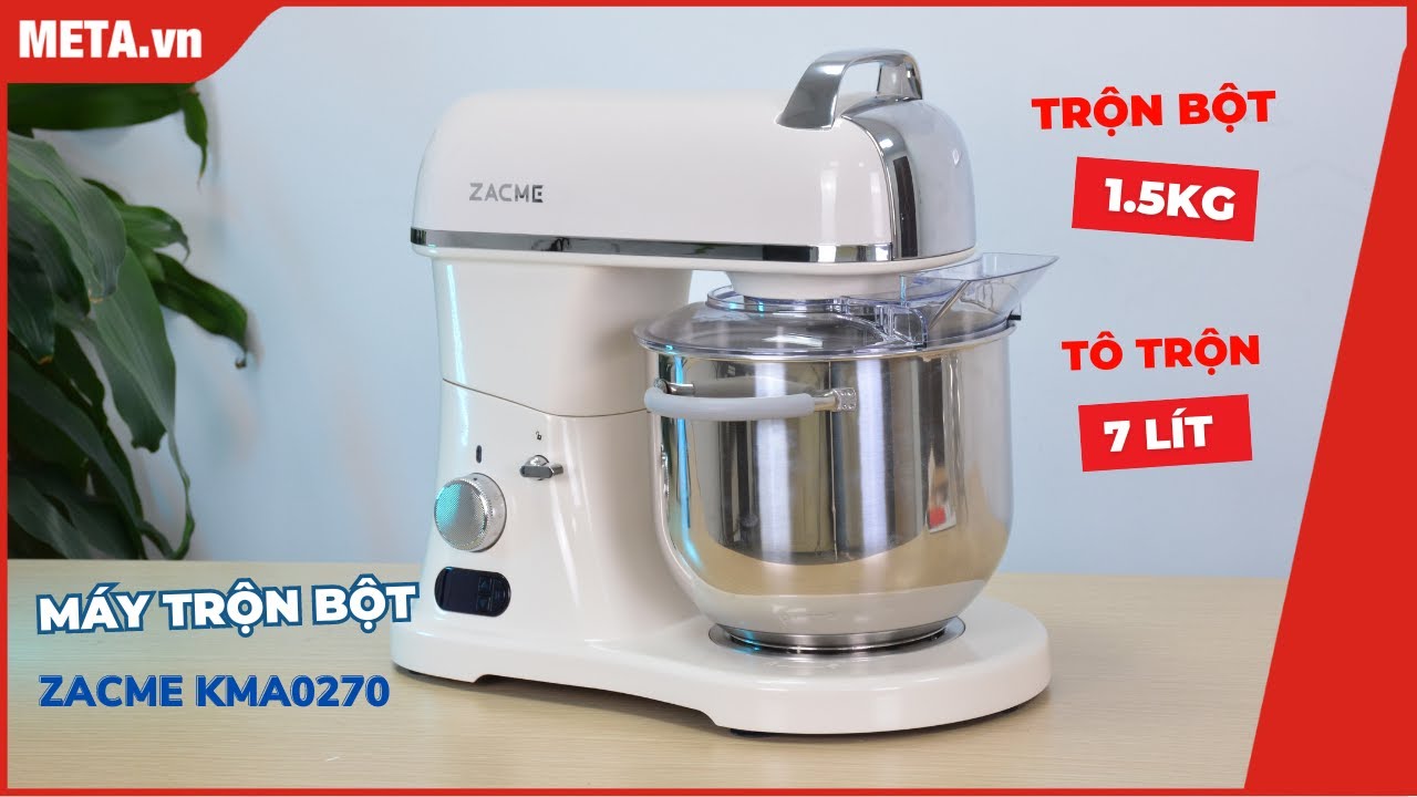 Zacme KMA0270: Máy trộn bột đa chức năng làm bánh, đánh kem, trộn salad