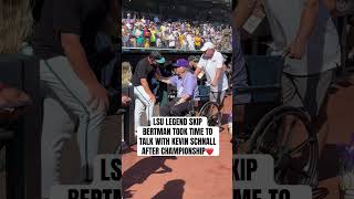 Play video: LSU Legend Skip Bertman took time to talk with Kevin Schnall after the championship #lsu #mcws