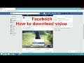 How to download a from facebook