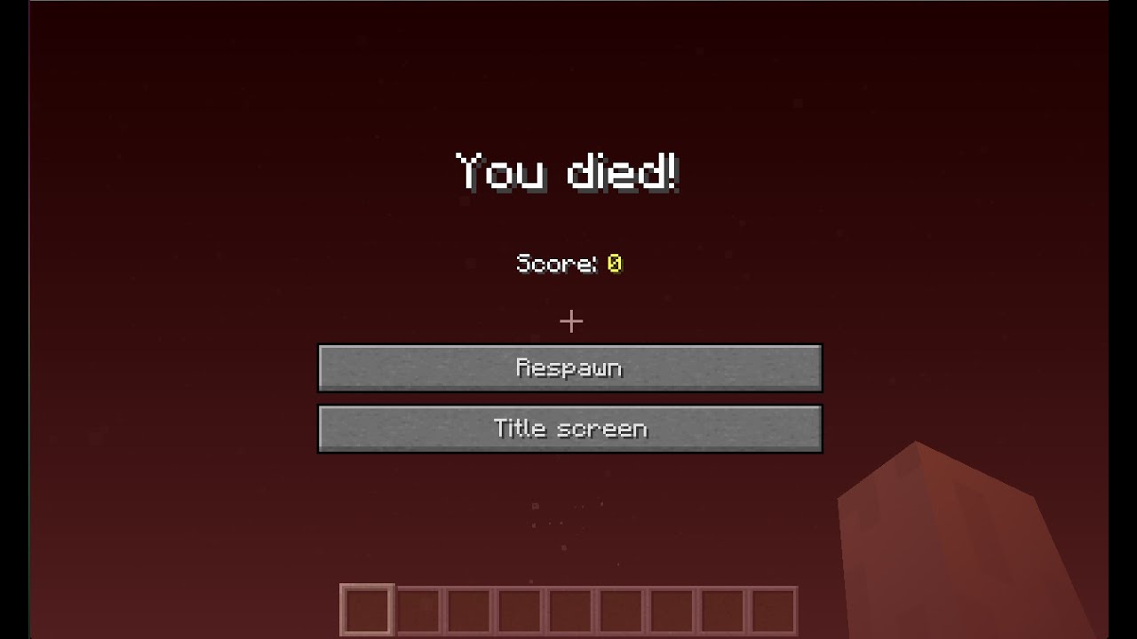Minecraft Died Screen