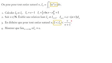 Un exo simple sur une suite définie par une integrale