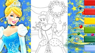 Cinderella Coloring Video #3 |  Disney Cinderella Christmas Coloring Page