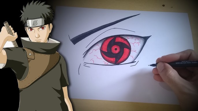 COMO DESENHAR o OLHO do ITACHI da #AKATSUKI passo a passo 