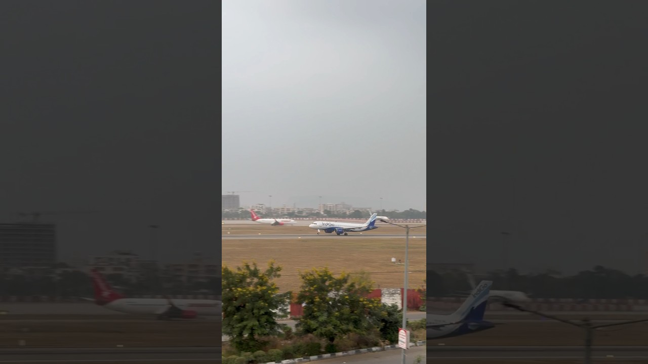 Jaipur Airport View from Cheelgadi Restaurant // indigo flight takeoff. 