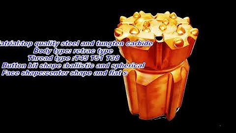 Retrac thread button bits,sandvik retrac bit t38 t45 t51