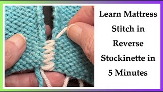 Learn Mattress Stitch in Reverse Stockinette in 5 Minutes, Seaming Rev St st by Knitting with Suzanne Bryan 12,293 views 2 years ago 5 minutes