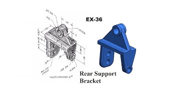 Solidworks tutorial Ex 36 Rear Support Bracket Geometric Shape from Second Assignment of LearnVern