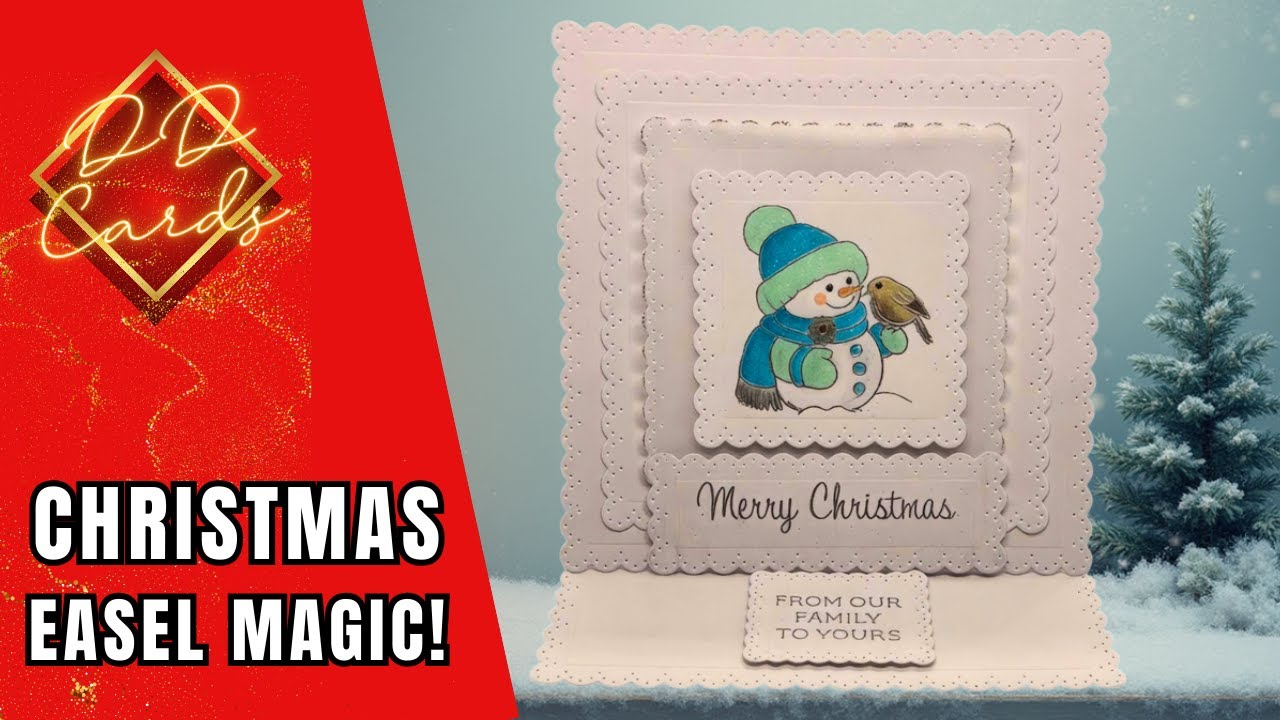 🎄 Christmas Easel Magic! | Handmade Easel Card Using Craft Addiction UK Scallop stack Frames