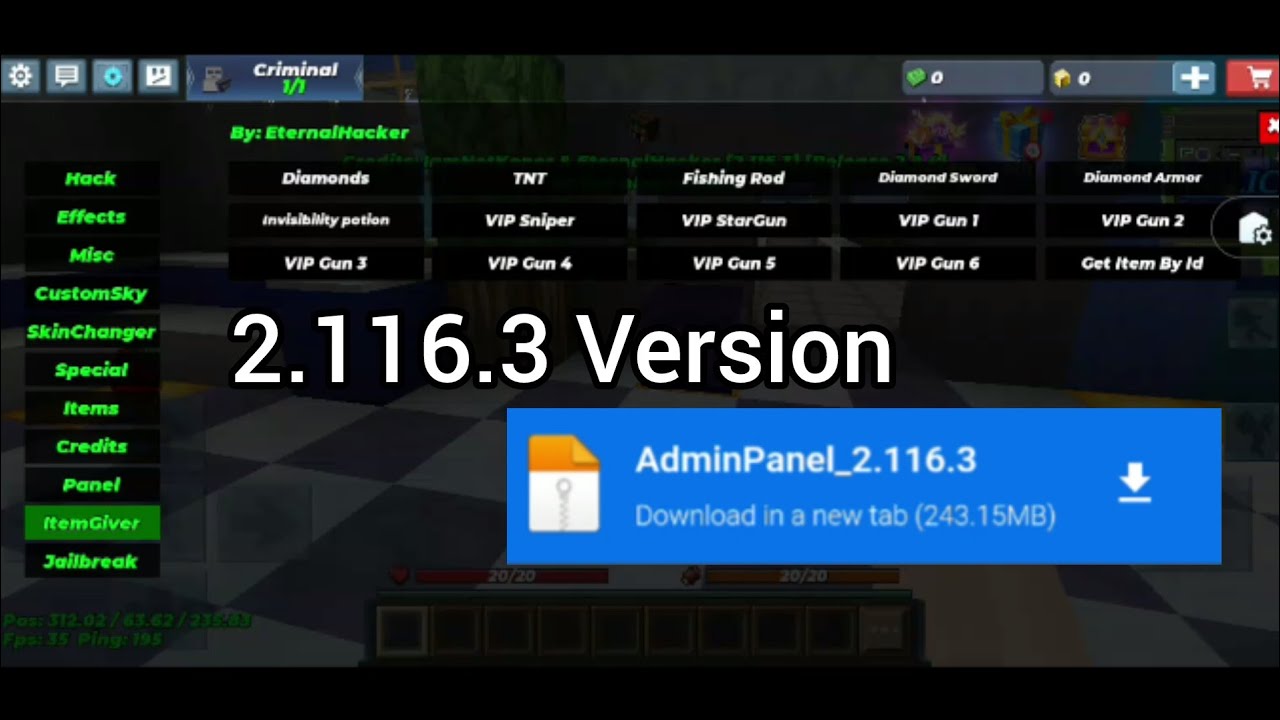 Tutorial How To Download Admin Panel Hacks On Blockman Go 2.116.3 - YouTube