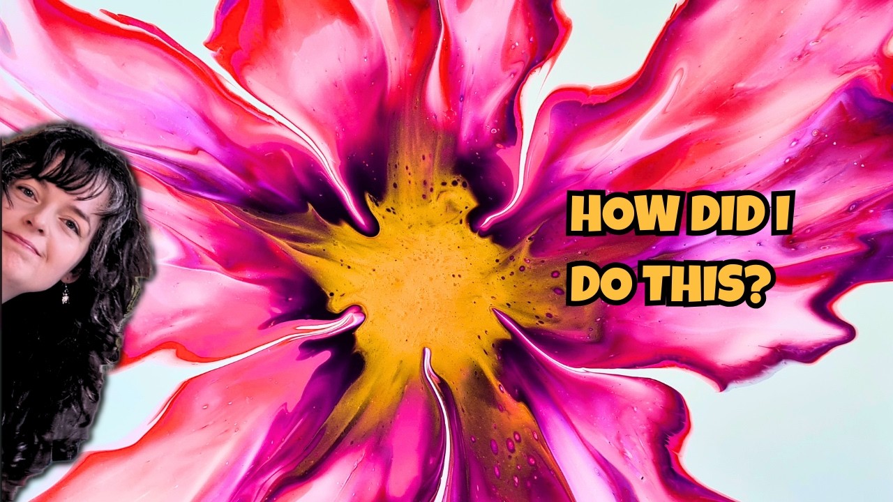 Pink & Gold Bloom Dutch Pour Tutorial | Fluid Art Step by Step - YouTube