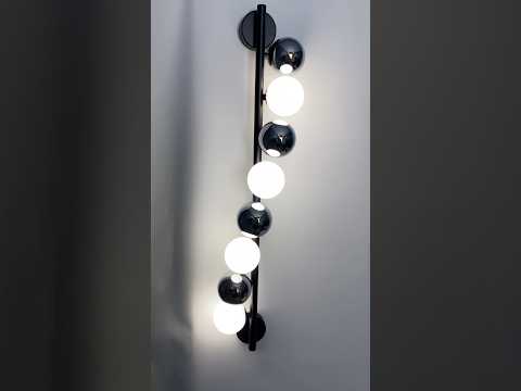 Настенный светильник "Пучок" на 4 лампы 20х80см в черном цвете (88-W39272-8(4) BK+CH+WH), видео 1