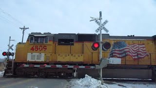 UP 4809 Plus 3 CSXT Units North OTTRP Filmed Near Medford MN (2-7-2022)