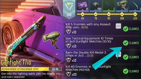 Call Of Duty Mobile Use Tactical Equipment 10 times in 3v3 Gunfight Matches Task Complete