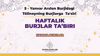 5-yanvar Arslon Burjidagi Toʻlinoyning Burjlarga Ta’siri | Munajjimlar Bashorati