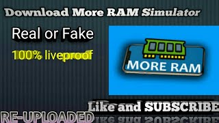 Download more RAM simulator.REAL or FAKE.#youtube screenshot 1