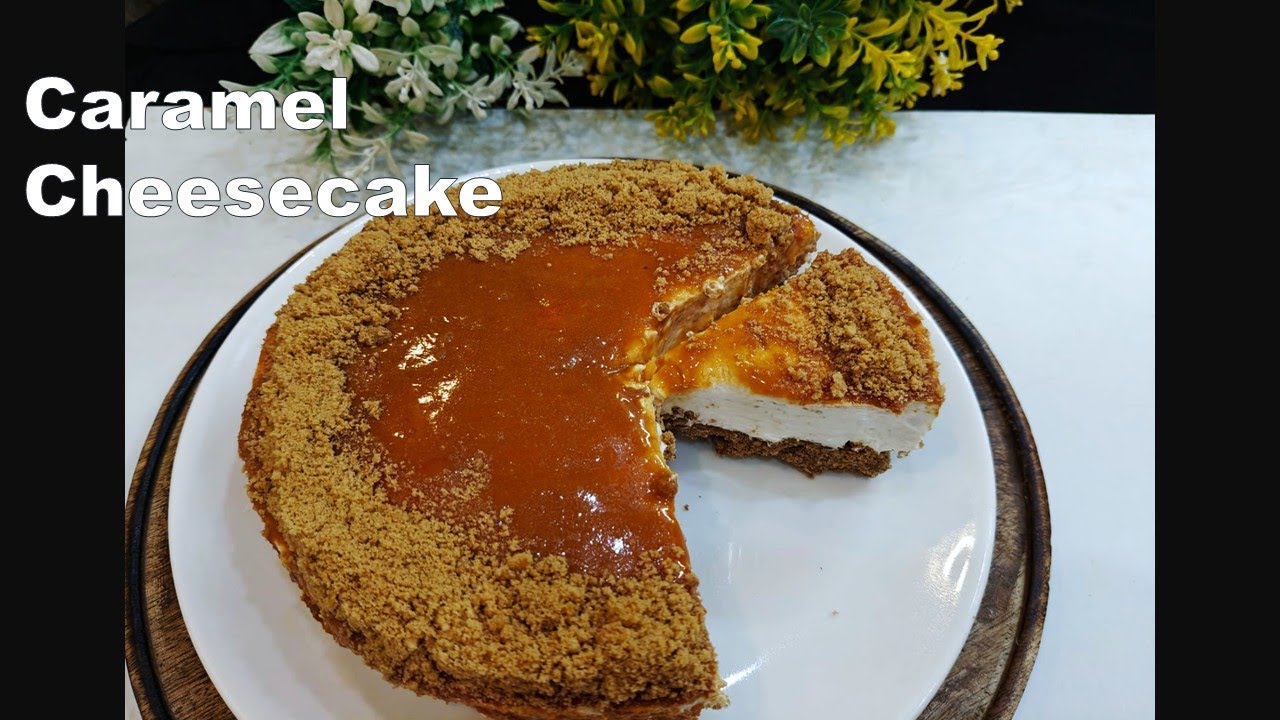 No bake caramel cheesecake recipe/ How to make cheesecake/Valentine's Day recipe 