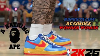 NBA 2K26 Shoe Creator - How to make DC Comics x Bapesta Low ' Wonder Woman'