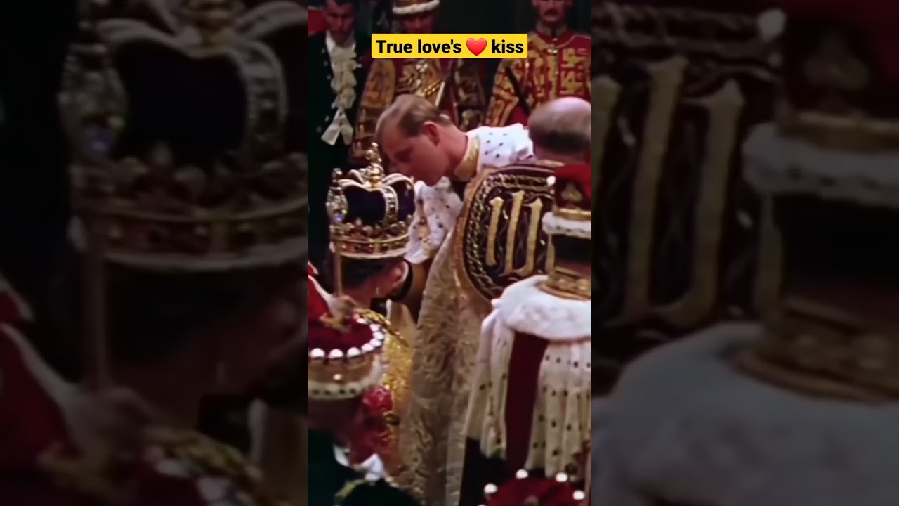 Prince Philip kissing the Queen in 1953 on the Day of her Coronation 😍