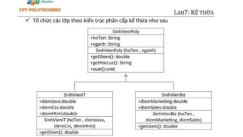 JAVA1: HƯỚNG DẪN LAB7  HƯỚNG ĐỐI TƯỢNG (Lớp 2)