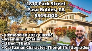 SOLD - 1810 Park Street Paso Robles, CA
