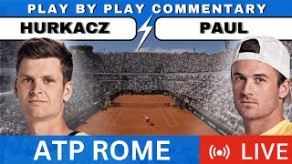 🔴HURKACZ vs PAUL I ATP Rom Masters 24 Free Live Stream Tennis play by play commentary