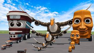 Big & Small Bombombini Gusini Bus vs Cappuccino Assassino Bus vs Tung Tung Sahur Bus  BeamNG.Drive