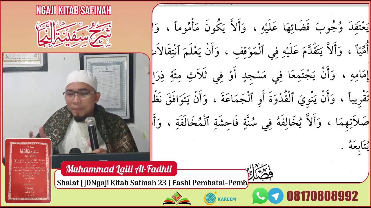 Ngaji Kitab Safinah 23 | Fashl Pembatal-Pembatal Shalat