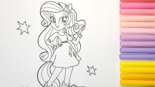 MLP Equestria Girls Trixi RainbowTwilight Sparkle Rocks Coloring Page | Coloring video for kids