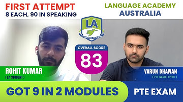 Rohit Kumar got 8 Each in PTE | 9 in 2 Modules | First Attempt | Language Academy PTE NAATI IELTS