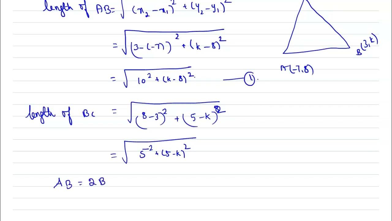 Chapter 3 coordinate geometry exercise 3a problem 9 triangle