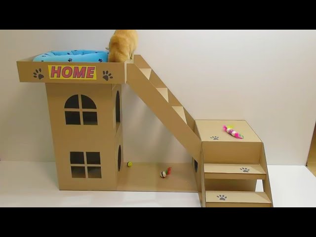 DIY Cat Tree - House class=