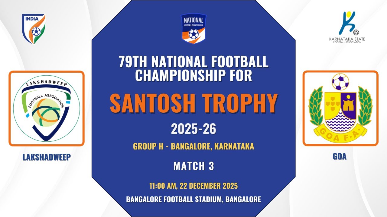 🔴 LIVE | Lakshadweep vs Goa | Santosh Trophy 2025–26 | Group H
