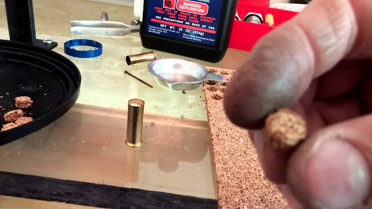 Loading black powder 38spl blanks - YouTube