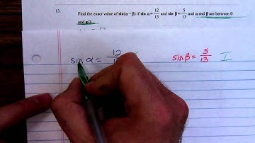 Math 1316 Sine Sum and Difference Identities