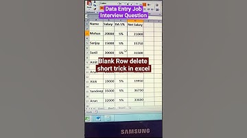 रॉ डिलीट करना #exceltips #exceltricks #exceltutorial #excelformula #shorts #video #tricks #viral