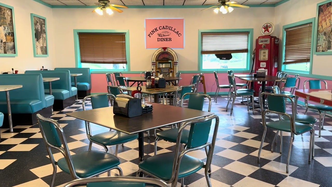 Pink Cadillac Diner at Natural Bridge, Virginia, USA.
