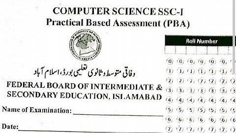FBISE  Computer Science Class 9th PBA Practical Paper|| FBISE PBA PAPERS 2024