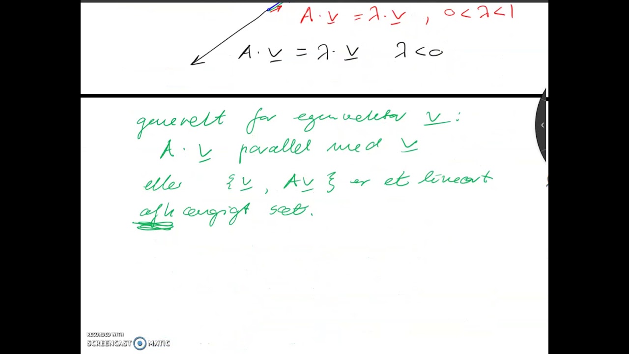 Definition af egenvektor og egenværdi