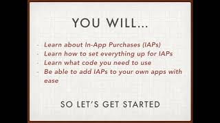 Intro to IAPs and What You Will Learn