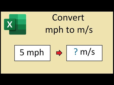 How to Convert mph to m/s in Excel