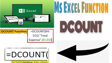 How To Use Excel Function Dcount