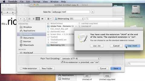 Writing Plaintext HTML with TextEdit