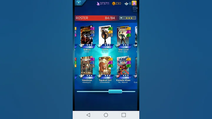 Marvel Puzzle Quest- All 3 stars champed
