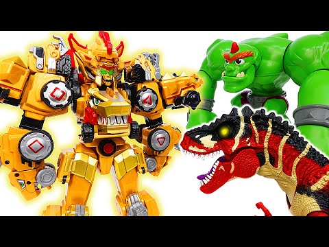 Go Go Dino-Core Ultimate D-Buster Tyranno! Villains Are Attacking The School Bus~! #ToyMartTV