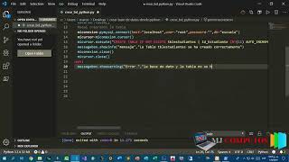 Crear Base de Datos  MySql en Python y Crear Tabla  MySql en Python