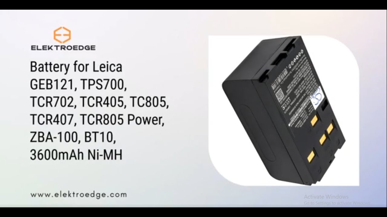 Battery for Leica GEB121, TPS700, TCR702, TCR405, TC805, TCR407, TCR805 Power, 3600mAh Ni-MH